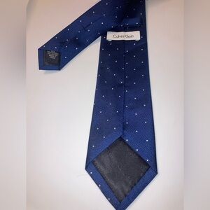 Calvin Klein Blue and White Silk Tie